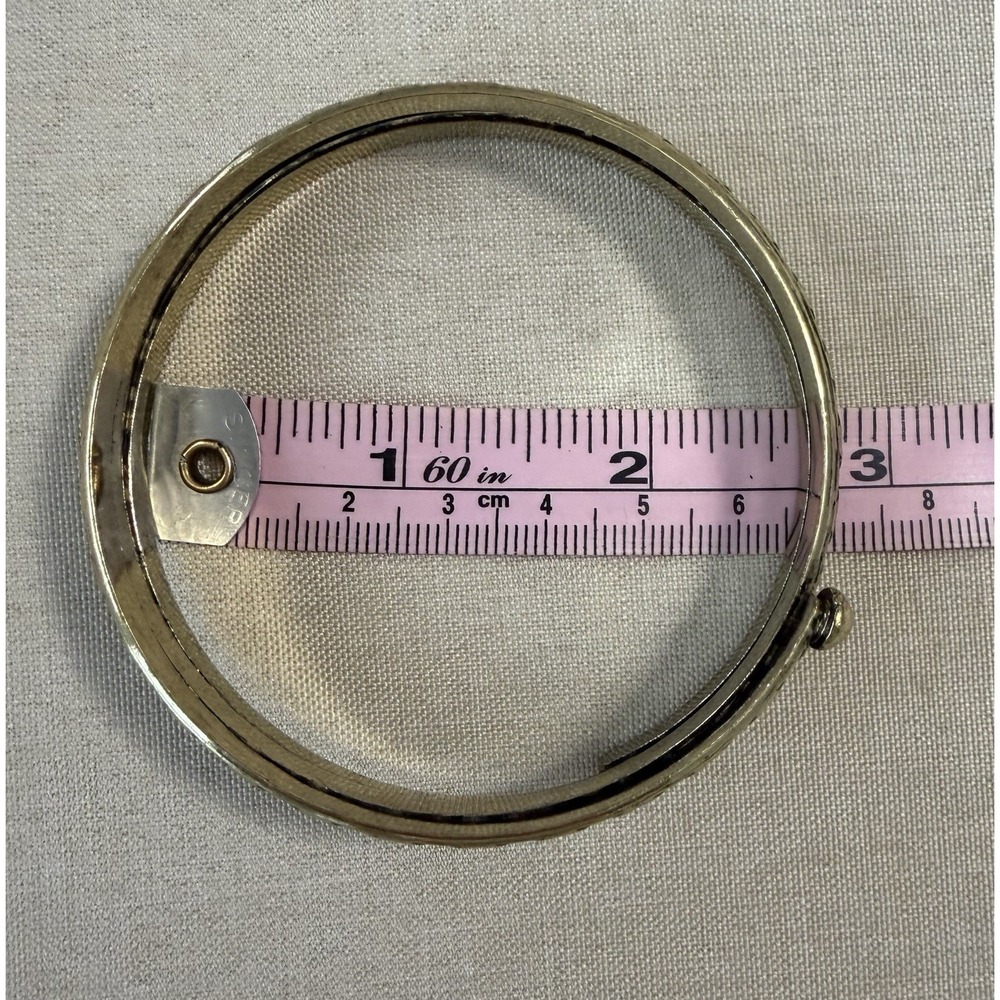Vintage Brass Evil Eye Triple Band Cuff Bracelet Boho Tribal Adjustable Wide - Picture 2 of 10